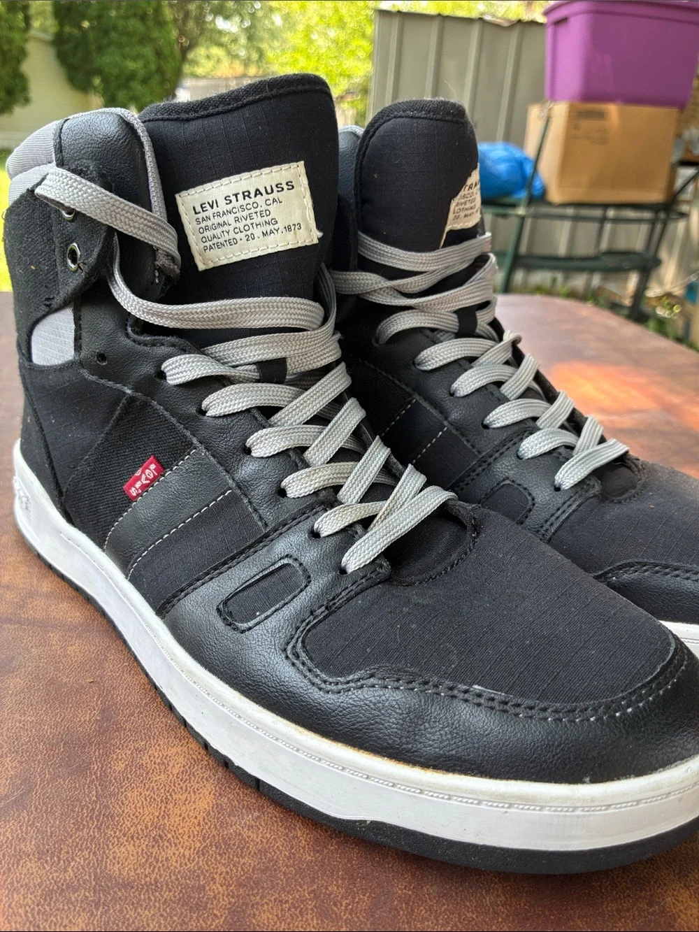 Levi's Black and Gray High-Top Sneakers